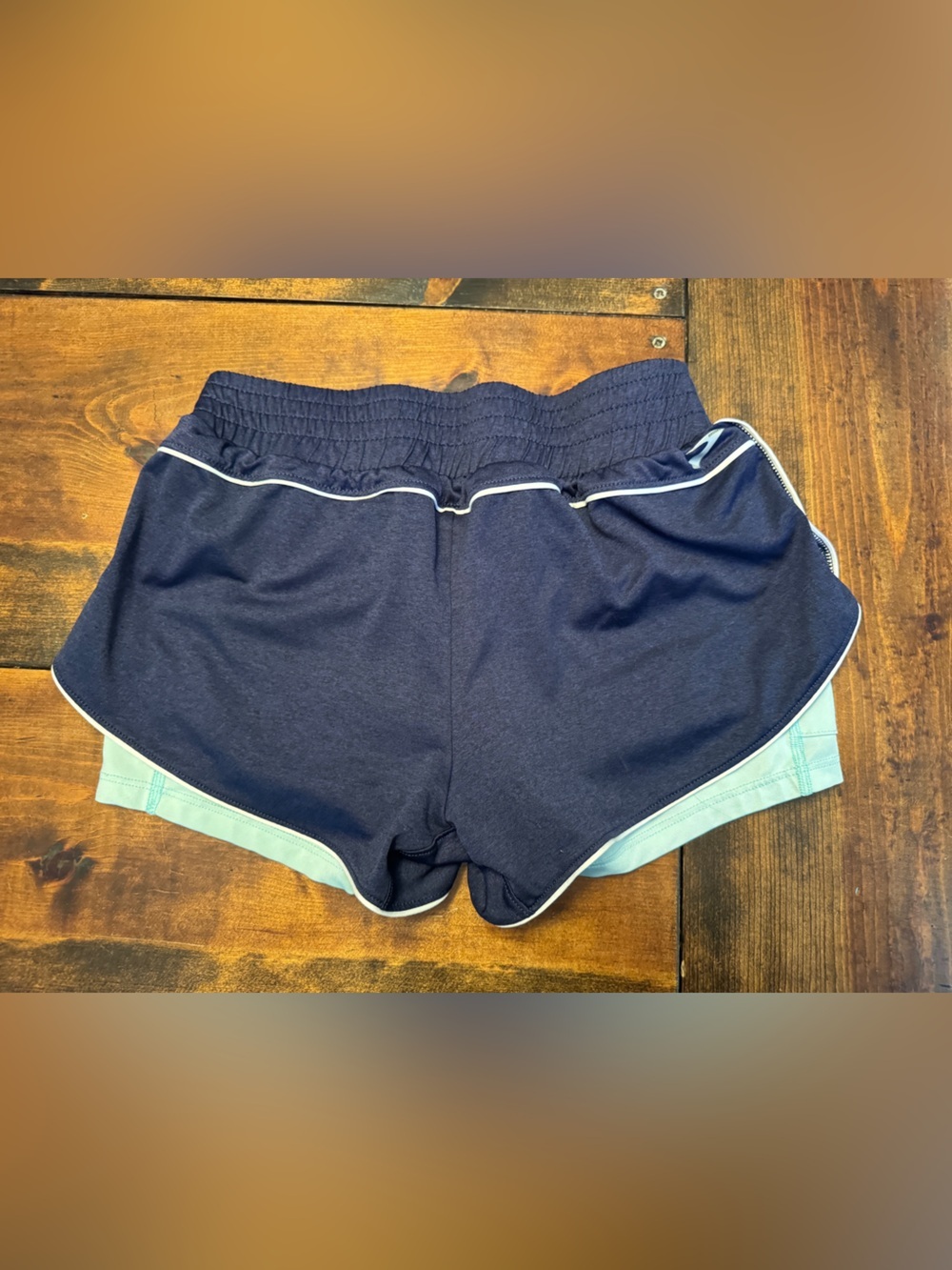 Brooks Mint Green and Navy Running Shorts - Picture 4 of 6